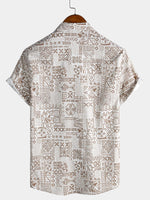 Bohemian Retro Resort Geometric Short Sleeve Shirt