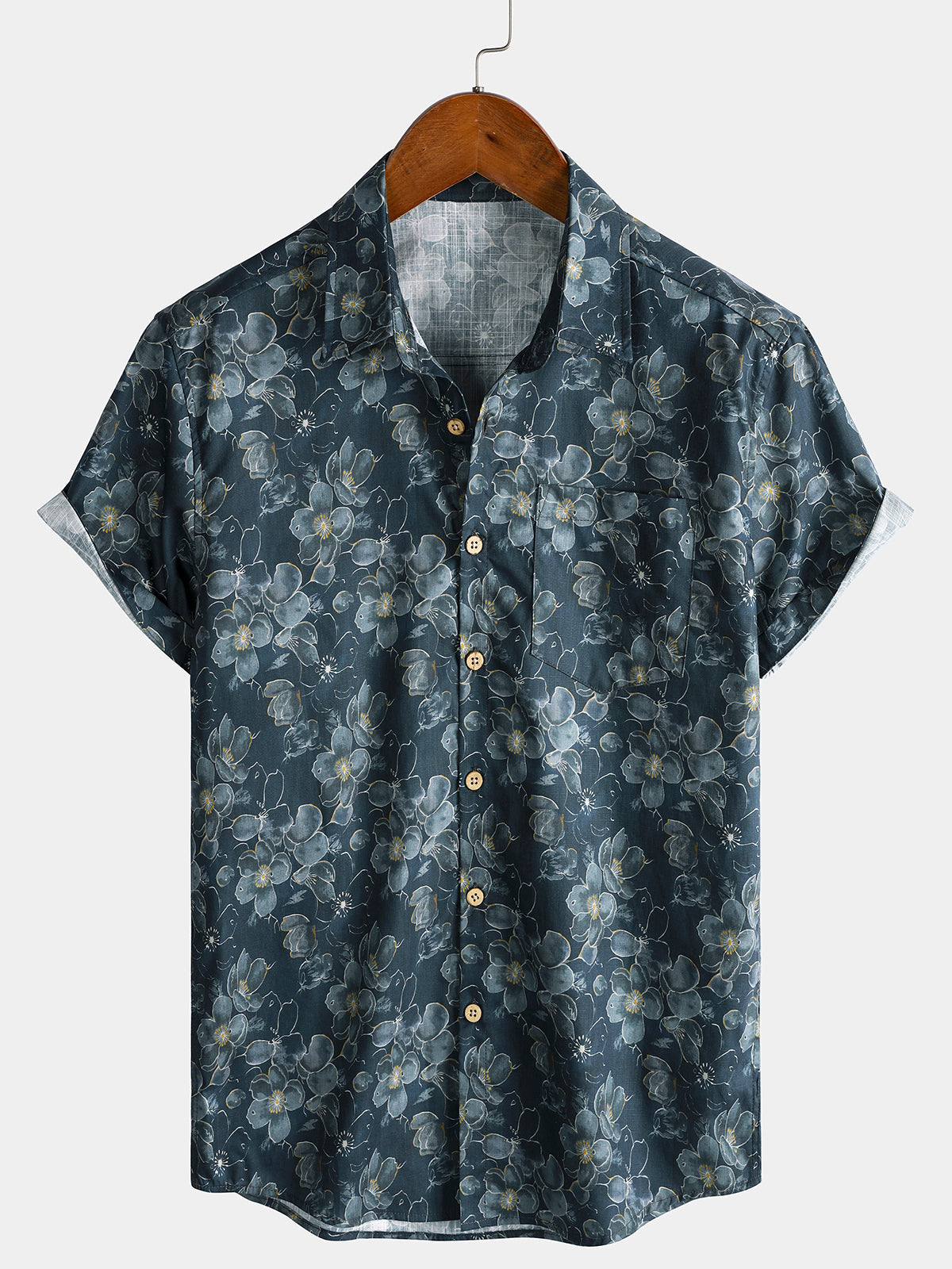 Boho Floral Short-Sleeve Shirt