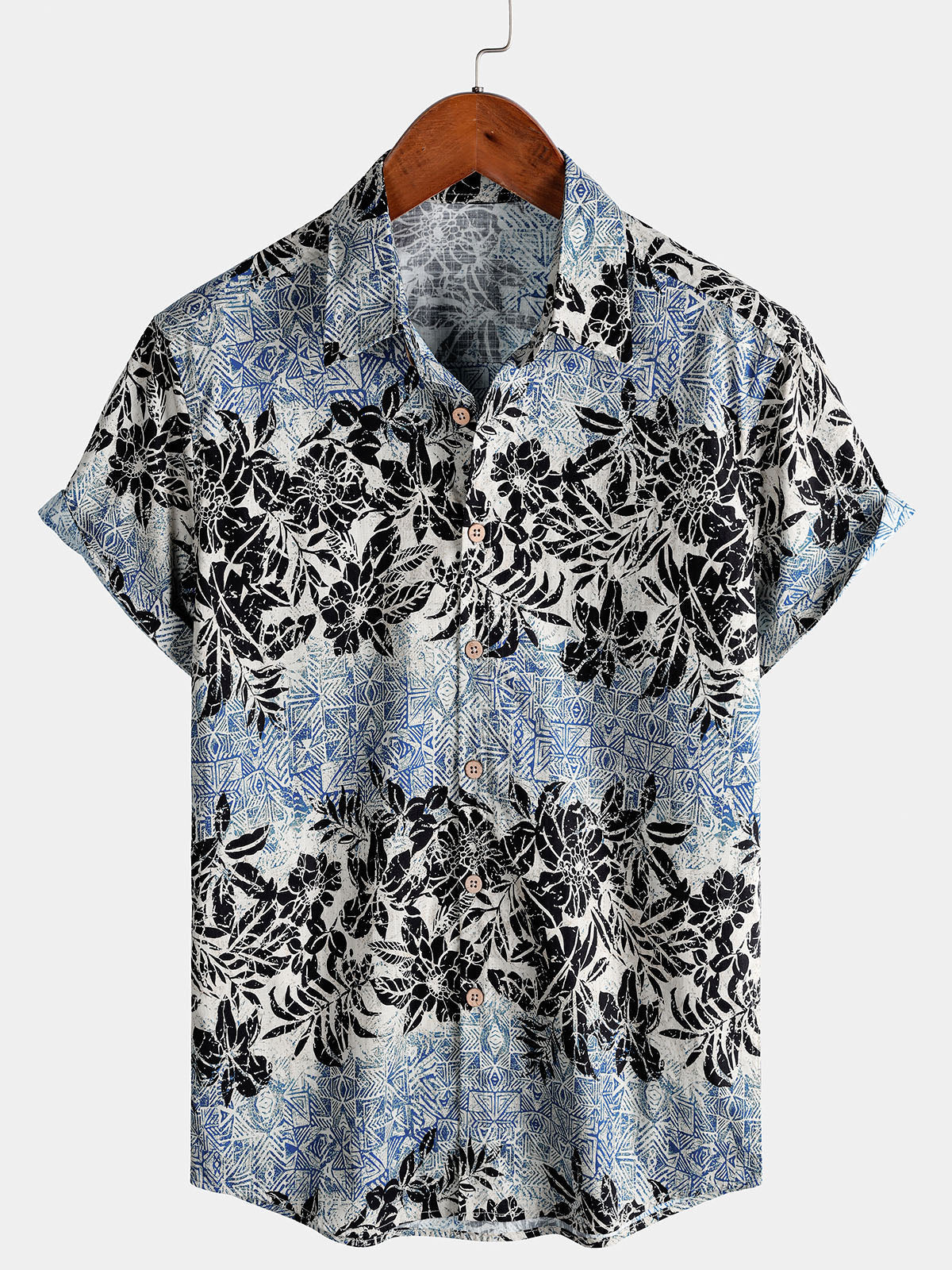 Bohemian Retro Island Botanical Short Sleeve Shirt