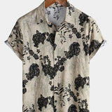 Vintage Floral Leisure Shirt, Short Sleeves