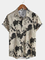 Vintage Floral Leisure Shirt, Short Sleeves