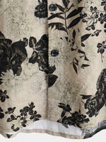 Vintage Floral Leisure Shirt, Short Sleeves