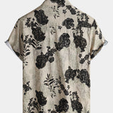 Vintage Floral Leisure Shirt, Short Sleeves