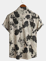 Vintage Floral Leisure Shirt, Short Sleeves