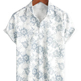 Summer Hawaiian-Style Shirt with Vintage Floral Print for Men
