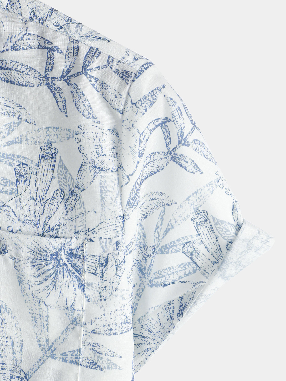 White Hawaiian Short Sleeve Shirt with Retro Floral Print