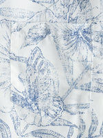 White Hawaiian Short Sleeve Shirt with Retro Floral Print
