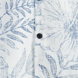 White Hawaiian Short Sleeve Shirt with Retro Floral Print