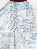 White Hawaiian Short Sleeve Shirt with Retro Floral Print