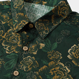 Green and Gold Vintage Botanical Shirt