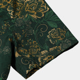 Green and Gold Vintage Botanical Shirt