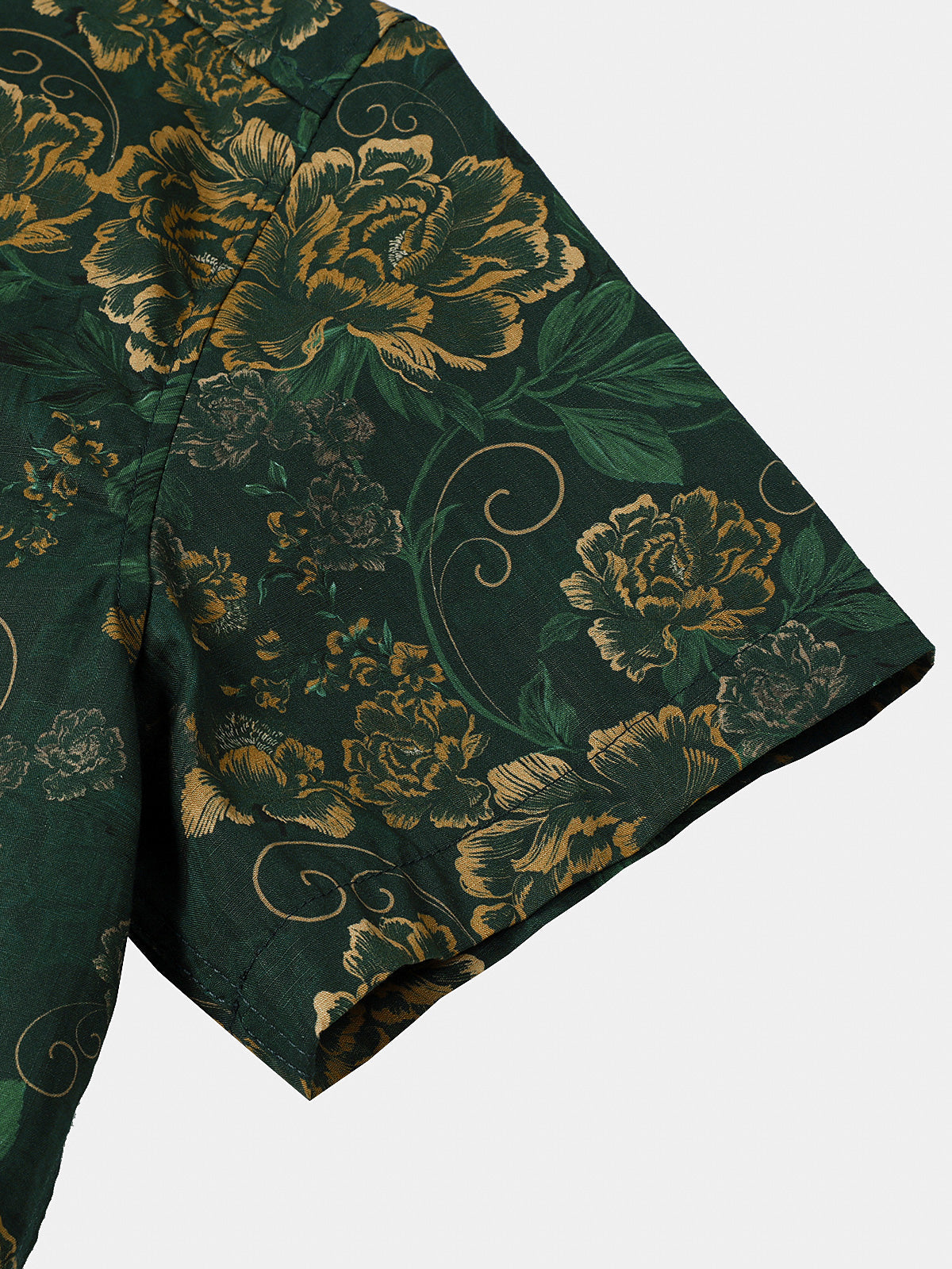 Green and Gold Vintage Botanical Shirt