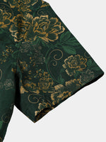 Green and Gold Vintage Botanical Shirt