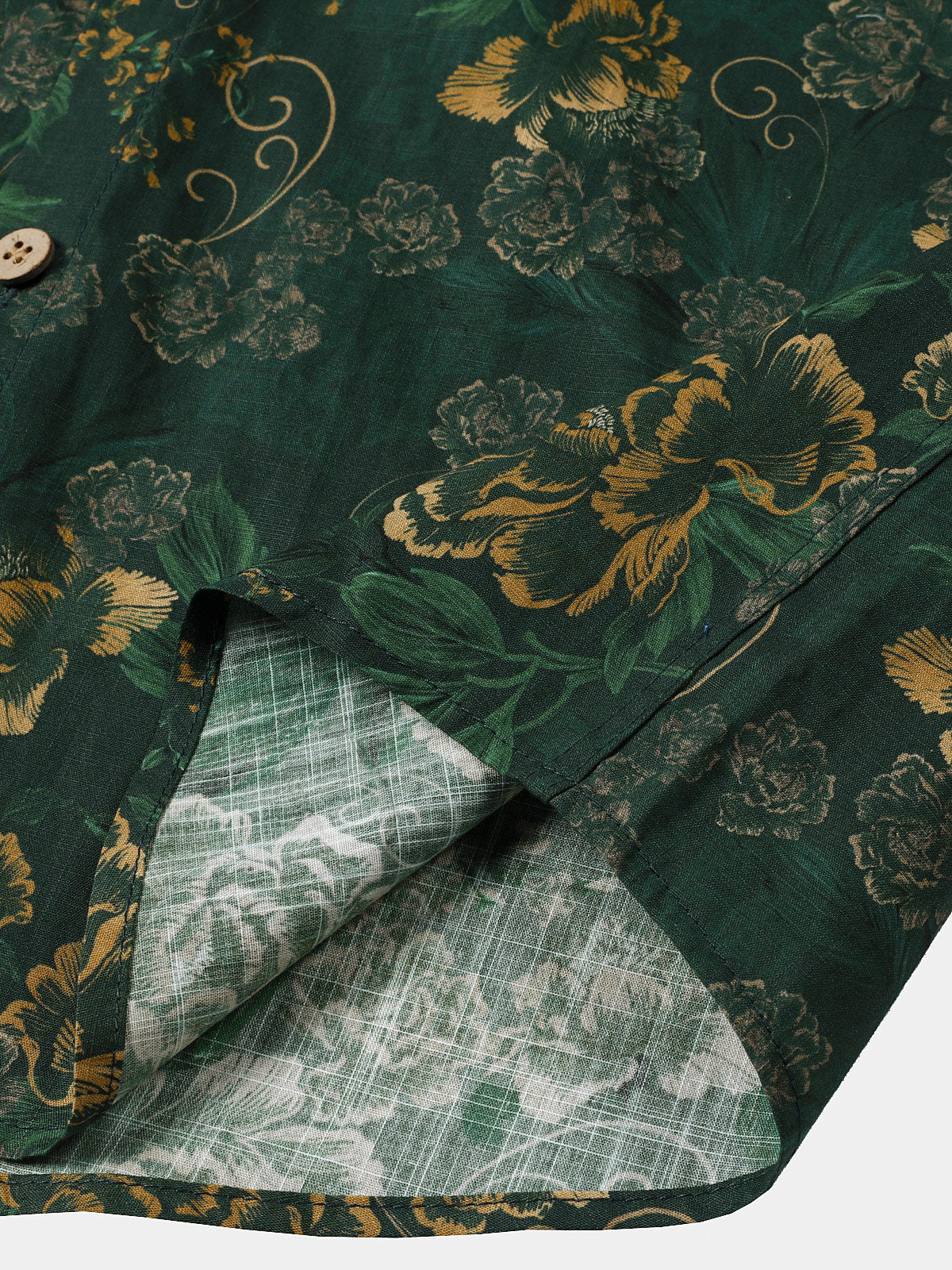 Green and Gold Vintage Botanical Shirt