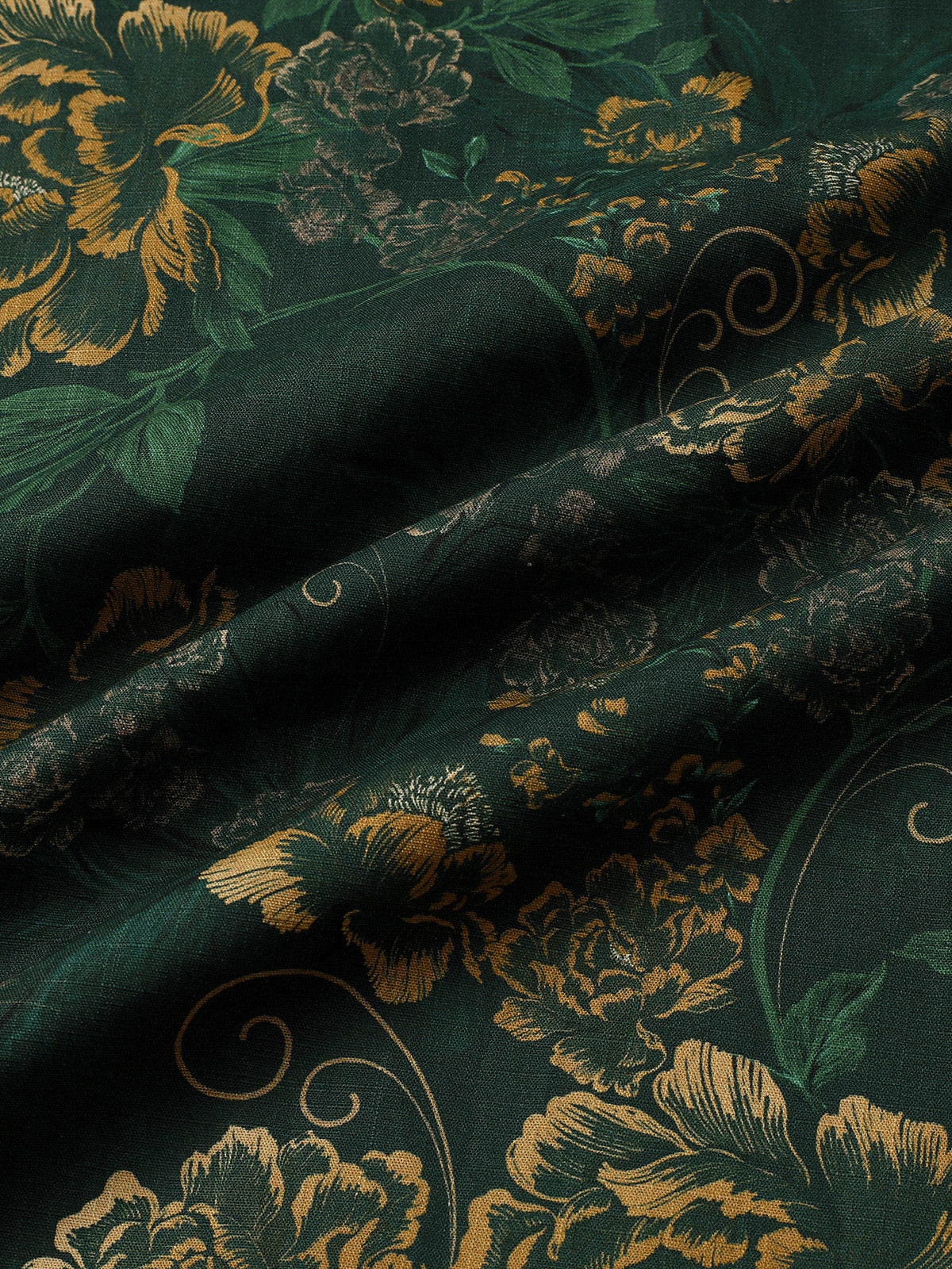 Green and Gold Vintage Botanical Shirt