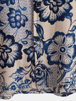 Hawaiian Short-Sleeve Shirt, Floral Motif, Perfect for Beach or Summer