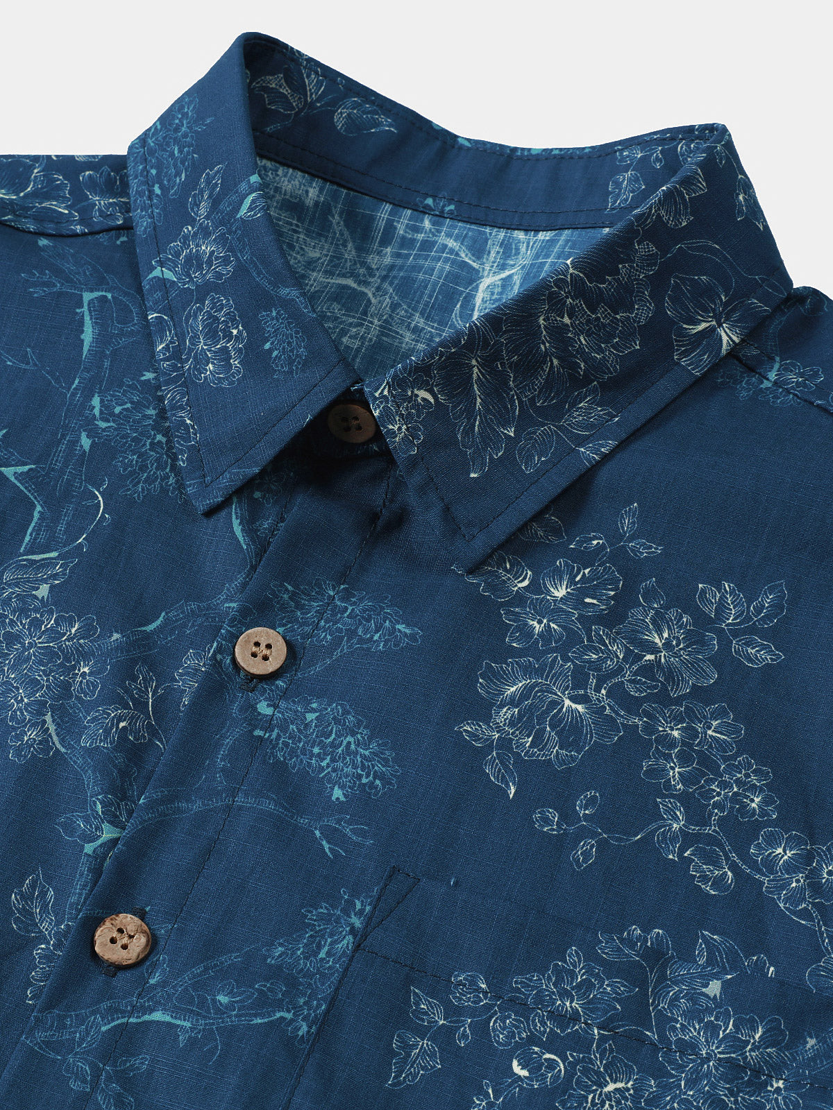 Blue Floral Summer Shirt