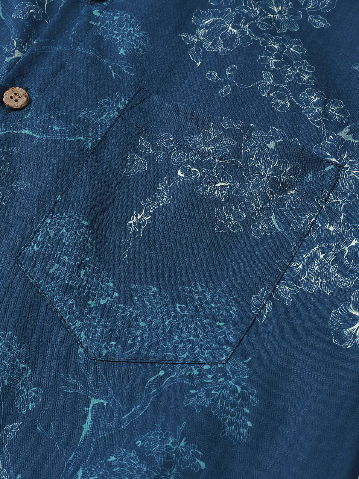 Blue Floral Summer Shirt