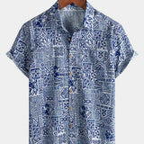 Blue Geometric Vintage Shirt