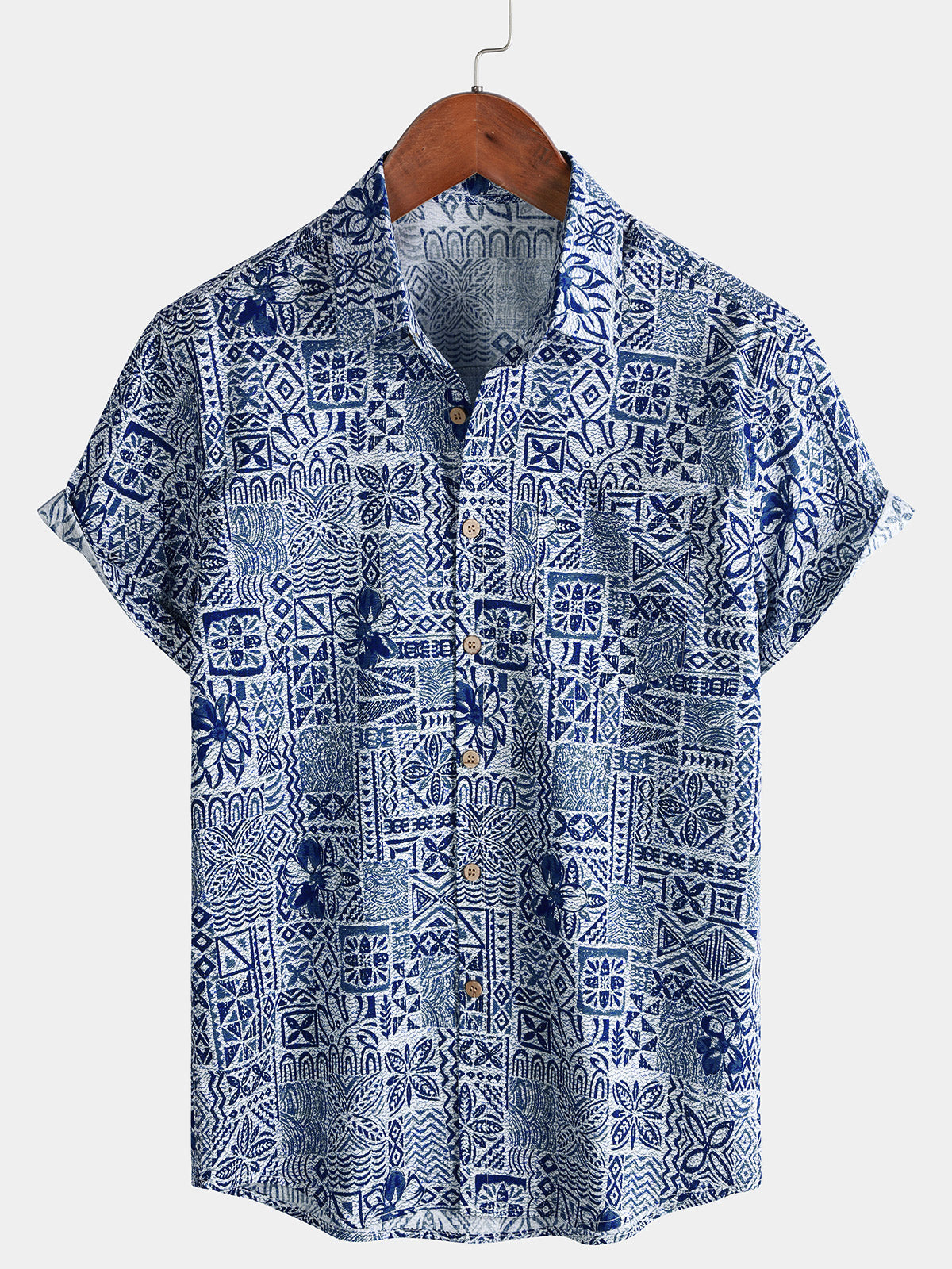 Blue Geometric Vintage Shirt