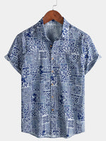 Blue Geometric Vintage Shirt