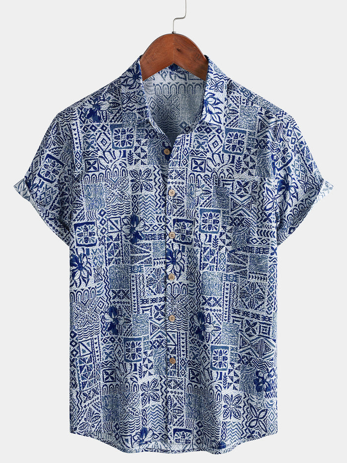 Blue Geometric Vintage Shirt