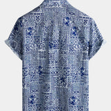 Blue Geometric Vintage Shirt