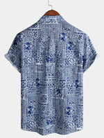 Blue Geometric Vintage Shirt