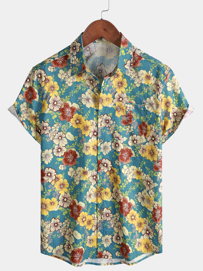 Light Blue Vintage Floral Shirt