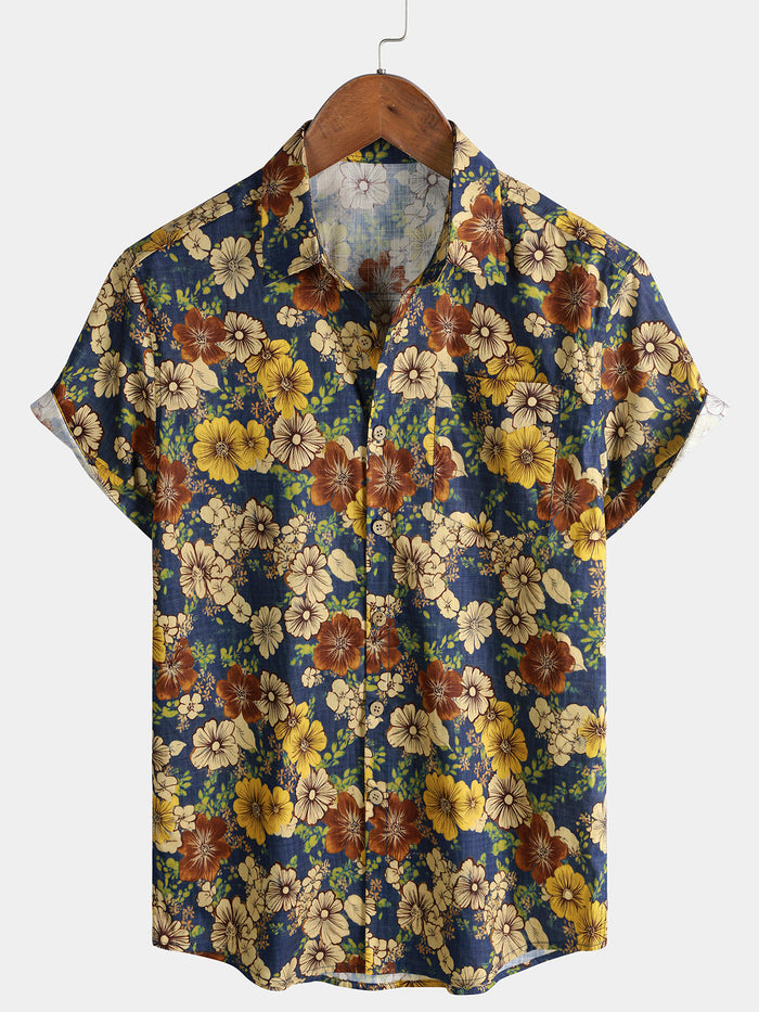 Navy Vintage Floral Shirt