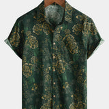Green and Gold Vintage Botanical Shirt