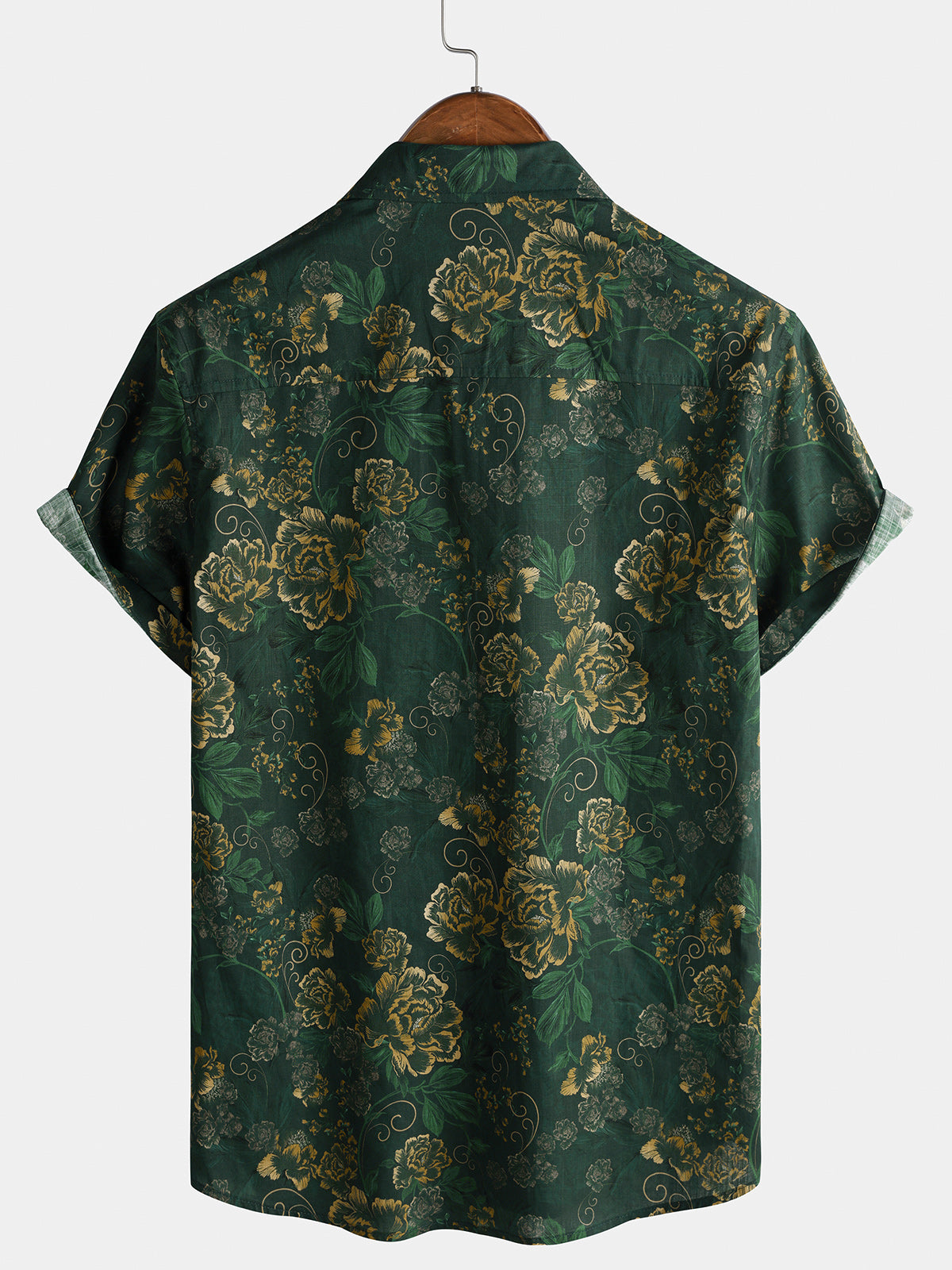 Green and Gold Vintage Botanical Shirt