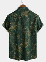 Green and Gold Vintage Botanical Shirt