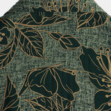 Button-Up Short Sleeve Shirt, Floral Print, Vintage Green, Summer Vacation