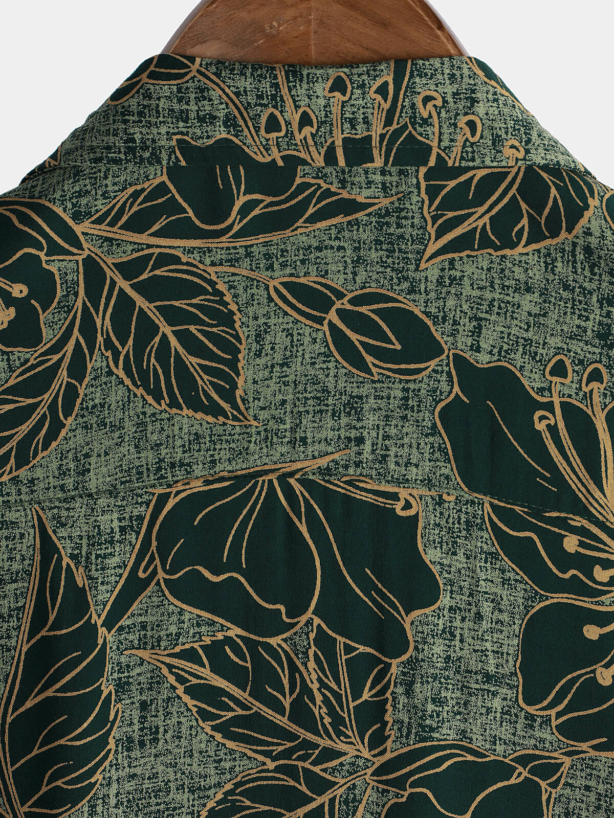 Button-Up Short Sleeve Shirt, Floral Print, Vintage Green, Summer Vacation