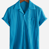 Lace Short-Sleeve Summer Shirt, Casual with Buttons, Perfect for the Beach