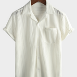 Lace Short-Sleeve Summer Shirt, Casual with Buttons, Perfect for the Beach