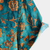 Hawaiian Short-Sleeve Floral Print Shirt with Pocket