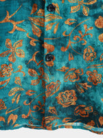 Hawaiian Short-Sleeve Floral Print Shirt with Pocket