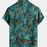 Hawaiian Short-Sleeve Floral Print Shirt with Pocket