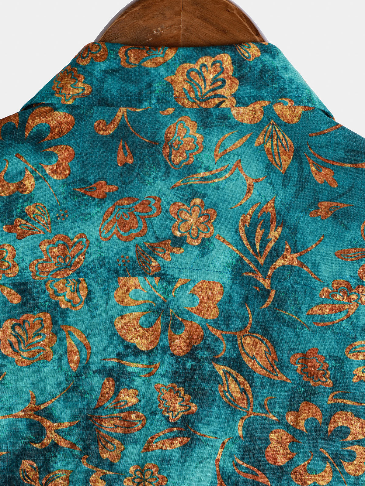 Hawaiian Short-Sleeve Floral Print Shirt with Pocket