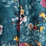 Blue Short Sleeve Retro Floral Print Shirt