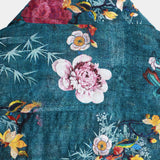 Blue Short Sleeve Retro Floral Print Shirt