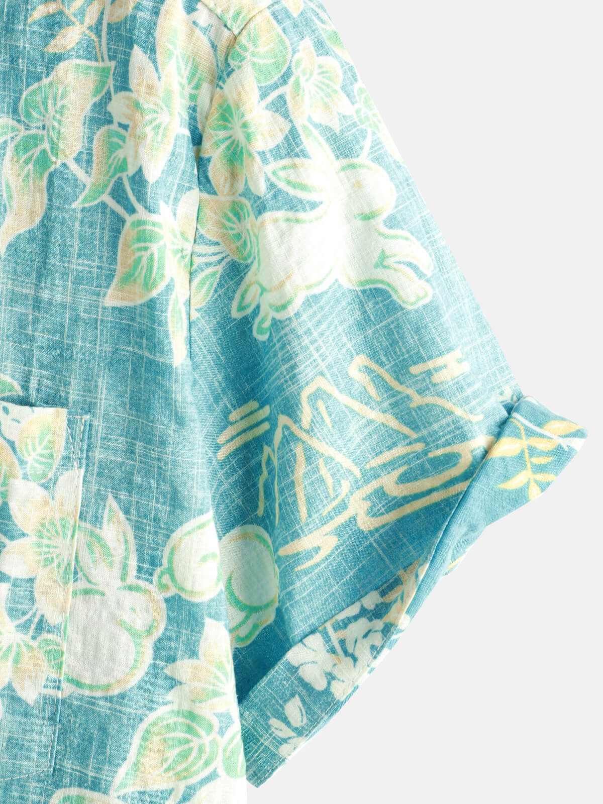 Button-Up Short Sleeve Shirt with Retro Botanical Print