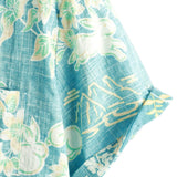 Cotton Shirt with Short Sleeves with Vintage Hawaiian Floral Pattern for Men