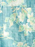 Button-Up Short Sleeve Shirt with Retro Botanical Print