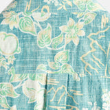Button-Up Short Sleeve Shirt with Retro Botanical Print