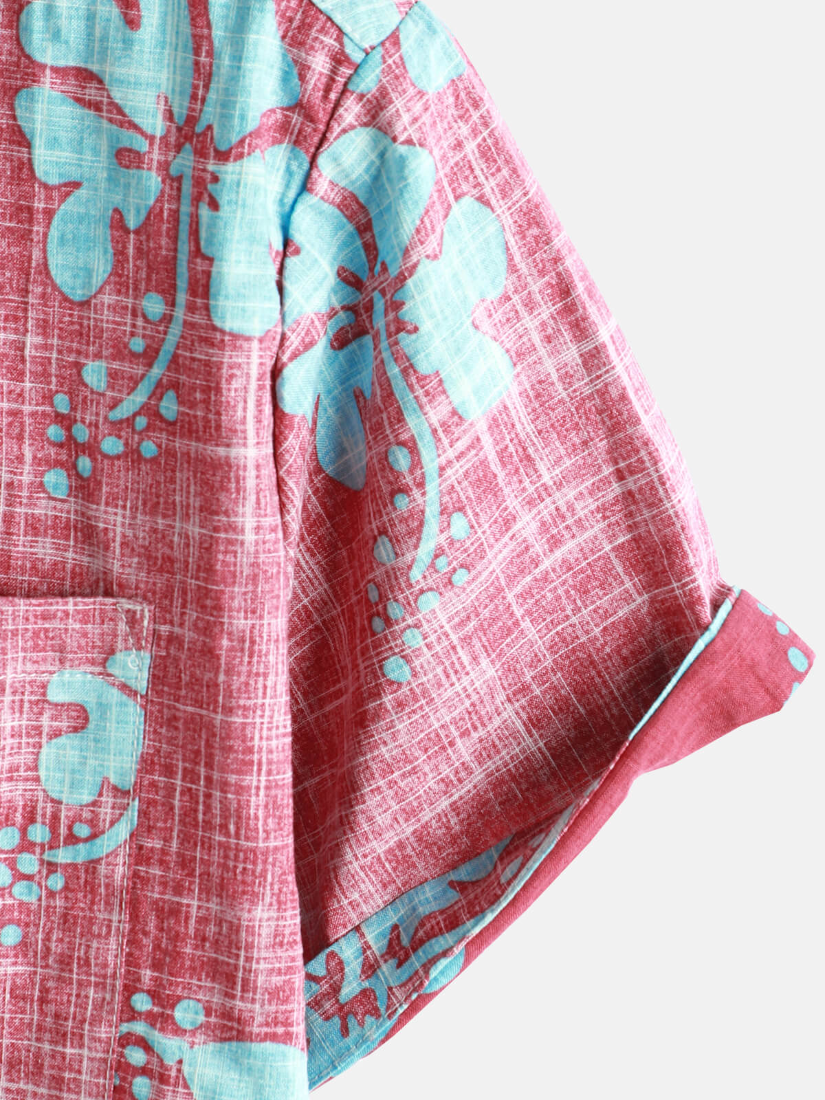 Vintage Red Floral Button-Up Hawaiian Tropical Beach Short Sleeve Shirt