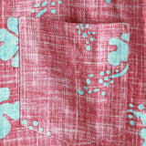 Vintage Red Floral Button-Up Hawaiian Tropical Beach Short Sleeve Shirt