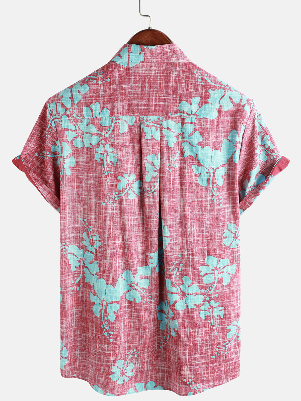 Vintage Red Floral Button-Up Hawaiian Tropical Beach Short Sleeve Shirt